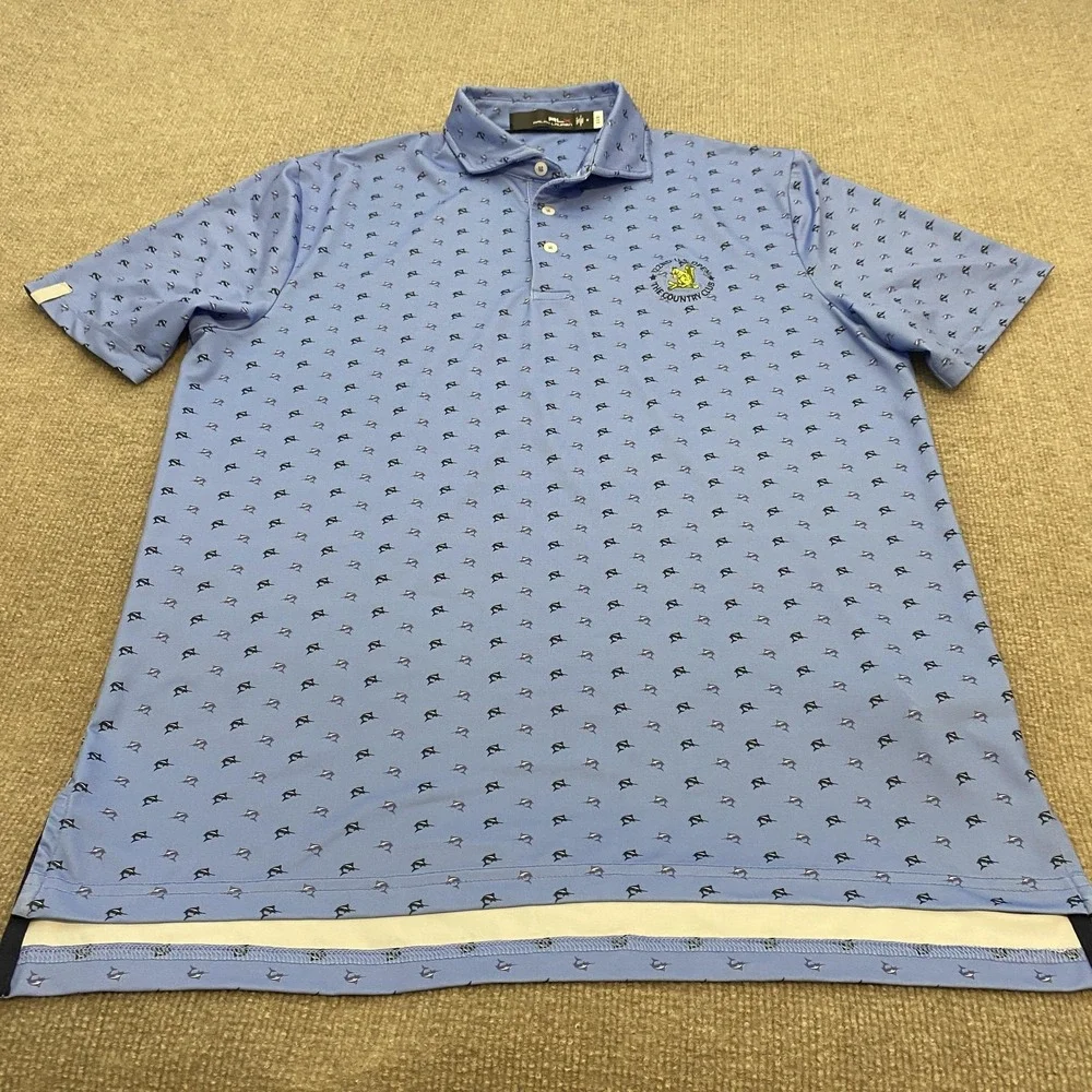 122nd U.S. Open Shirt Mens Medium Blue Golf Polo The Country Club Ralph Lauren